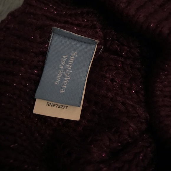 🛑Vera Wang Purple slouchy hat beanie - Picture 3 of 4